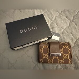 Gucci Brown and Gold Key Holder